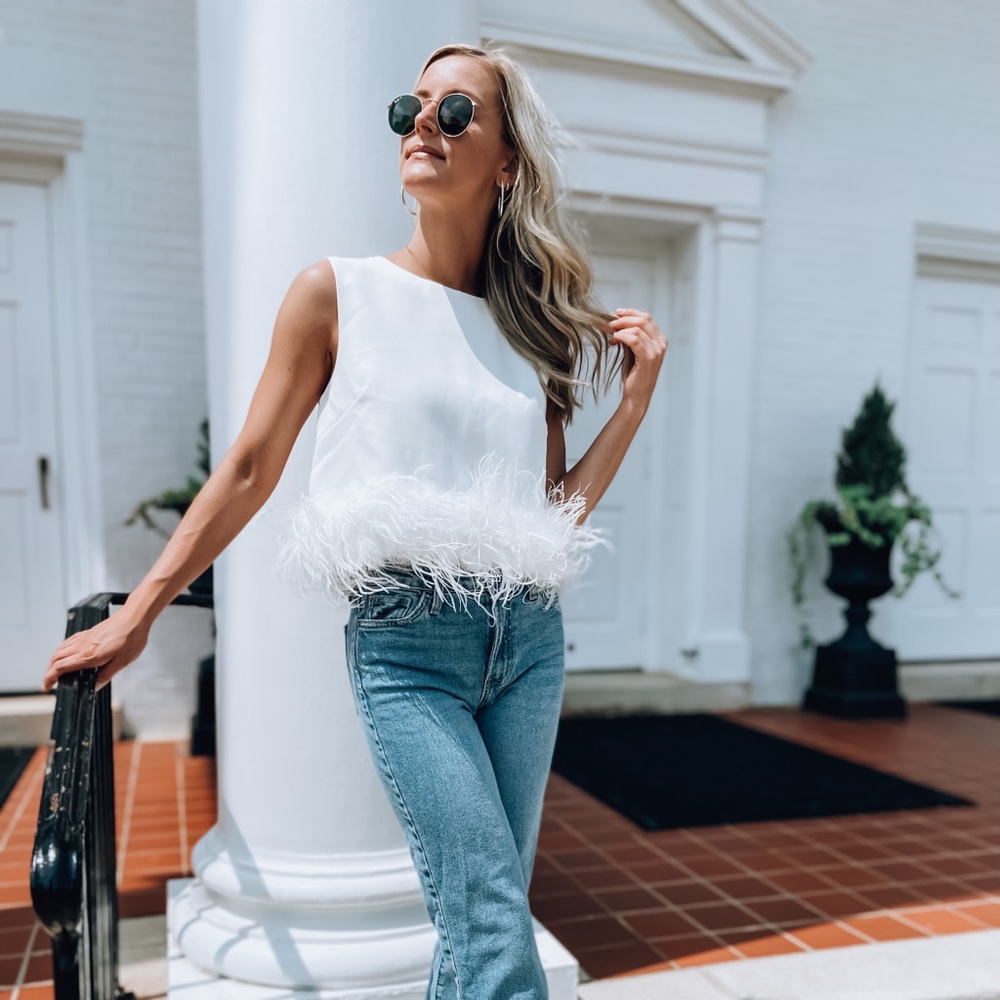 White feather top